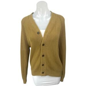 Madewell Women's Brown Tan Button Front Long Sleeve Knit Cardigan Sweater Top XS